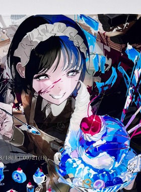 芭菲杯女孩「十」原创插画动漫周边OC宿舍背景墙痛房装饰挂画挂布