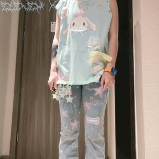 星星骨头-elevenX原创手绘remake重工手绘oc原宿亚文化辣妹牛仔裤