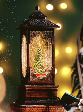 八音盒雪花音乐盒水晶球圣诞节老人小雪人圣诞树灯摆件礼物装饰品