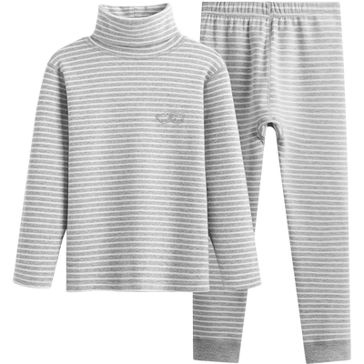 冬季纯棉高领男童保暖内衣套装