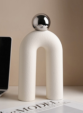 中古风抽象艺术个性小众拱门球摆件软装家居装饰品酒柜摆设