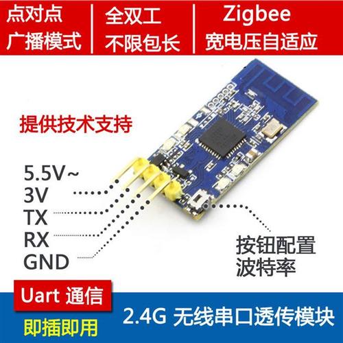 2.4G zigbee无线串口收发模块 CC2530数据透传点对点广播模式TTL