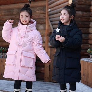 女童冬装巨好看外套羽绒服中大童中长款洋气公主加厚白鸭绒加厚潮