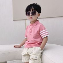 带领t恤男童短袖纯棉吸汗儿童宝宝上衣2024新款夏季polo衫翻领潮