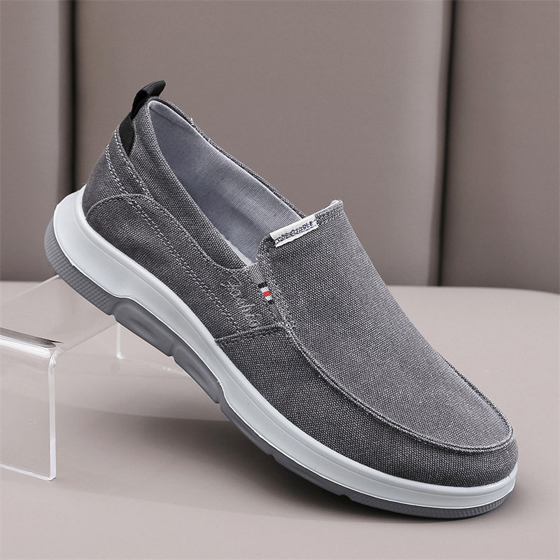 休闲男帆布鞋低帮套脚潮流男鞋春秋季单鞋男软底开车鞋老北京布鞋