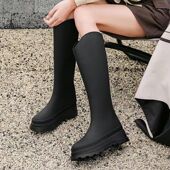 冬外穿水鞋 成人加绒高筒雨鞋 防水防滑新款 雨靴女时尚 胶鞋 长筒靴子