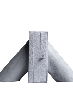 现代北欧大理石书档摆o件意式极简轻奢样板间书房书架书立书夹饰