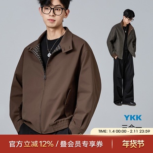 海上公路双面穿哈灵顿夹克男士25年秋季复古立领松弛休闲百搭外套