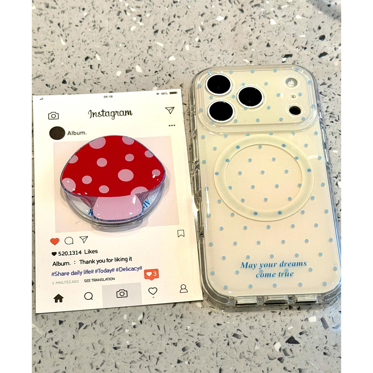 ins风个性波点蘑菇磁吸支架适用苹果17promax手机壳iPhone17女新款16高级感15韩系小众17Pro防摔16pro保护套