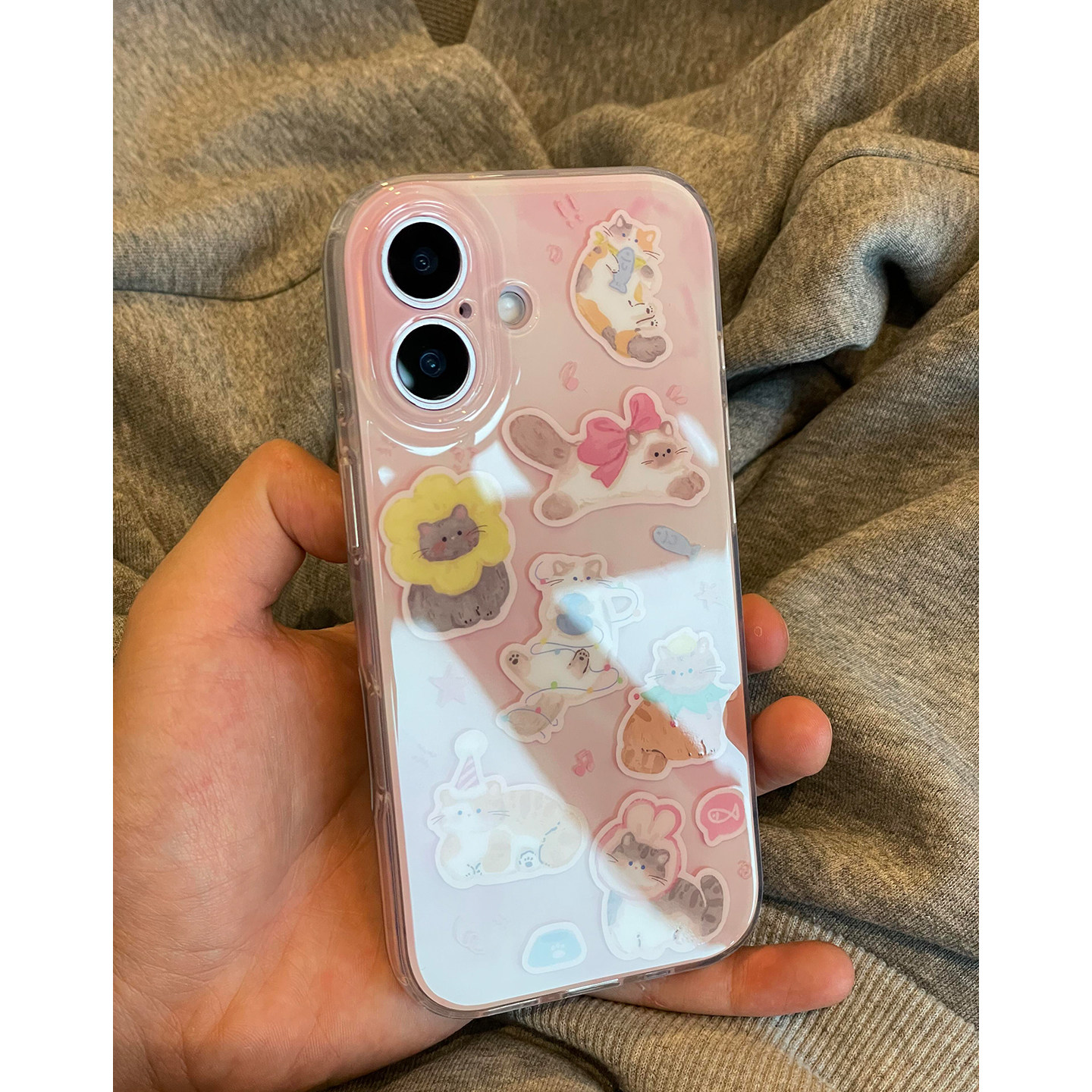 日韩ins少女心可爱猫咪适用苹果18promax手机壳iPhon