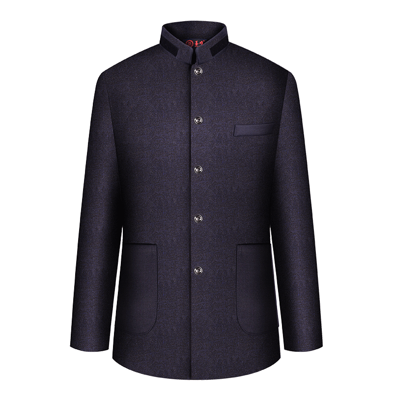 善唯 高档蓝色立领现代款中山装寿衣男全套年轻老人寿服殡葬用品