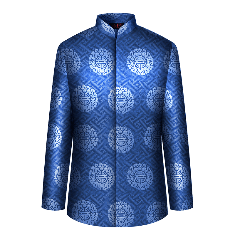 善唯 高档寿衣男全套蓝色A款老人生日寿服七件套北京殡葬用品