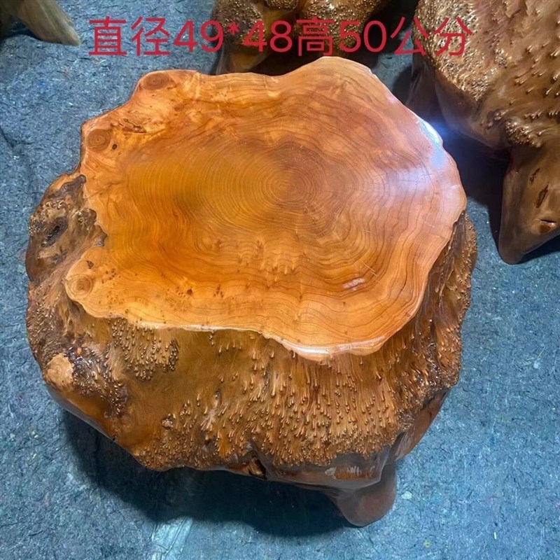 速发实木根雕凳子三脚凳根雕底座创意用凳子中式高档底座