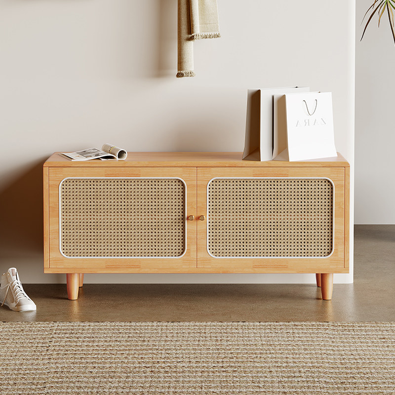 速发实体换鞋凳家用门口日式藤户鞋柜一木坐凳入编长条凳可坐式穿,住宅家具,换鞋凳,淘宝优惠券,粉丝福利购,淘宝优惠卷