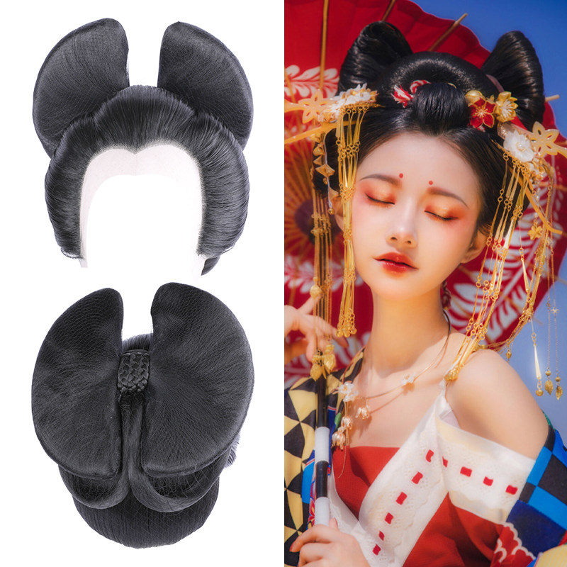 速发头妓精品手钩整顶假发头套花魁大盘艺古装头演出款发套