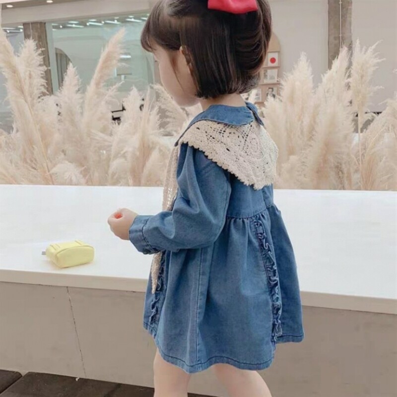 速发2026春秋装新款女童女宝宝牛仔公主裙小童牛仔儿童连衣裙童装