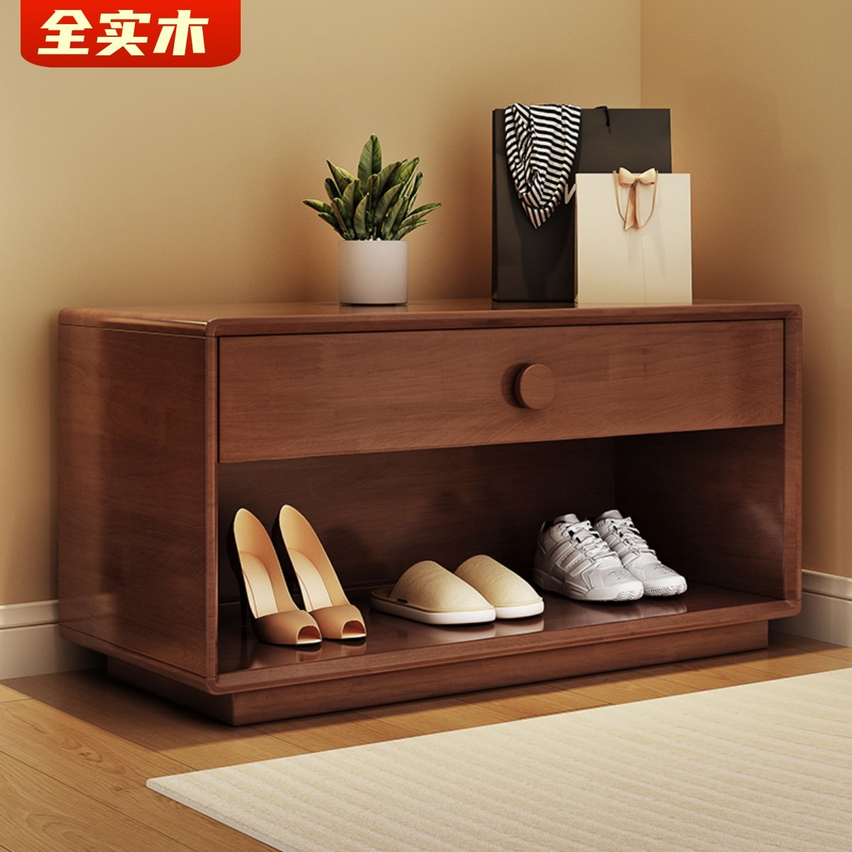 速发实木多凳能换鞋功家用入户鞋柜坐凳一长体条凳门口储物穿鞋收,住宅家具,换鞋凳,淘宝优惠券,粉丝福利购,淘宝优惠卷
