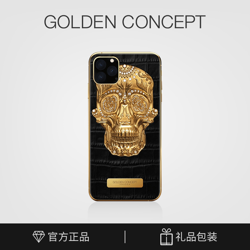 瑞典古德康赛GoldenConcept 24K限量黄金钻石奢华私人苹果11PRO/MAX定制手机壳保护套-封面