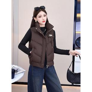 ROUMIKL时尚短款马夹女2025冬季新款洋气时髦加厚保暖马甲外套潮