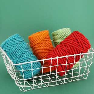 4.5MM50米彩色麻绳幼儿园手工天然麻线绳子diy配件装饰品绕管花盆