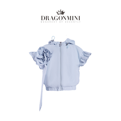 dragonmini花边蓝色亲子外套