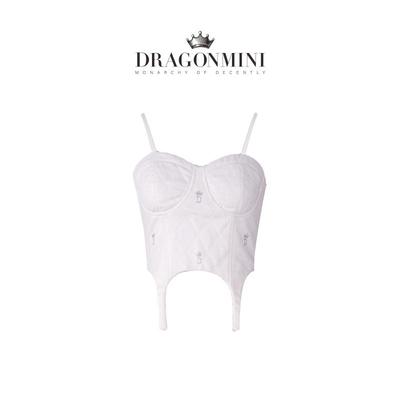 DRAGONMINI白色蕾丝吊带背心