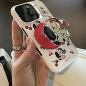海鸥星球 原创樱桃小狗猫咪韩国菲林磁吸苹果手机壳 磁吸支架适用于17promax可爱
