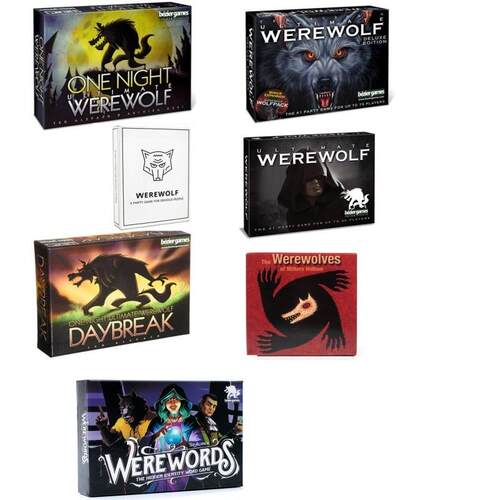 英文版Werewolf devious小白狼休闲益智桌游卡牌狼人系列