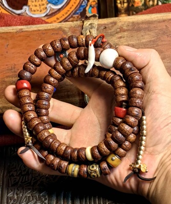 藏地修持【凤眼菩提佛珠】包浆开片 配饰爆表 108颗项链手串