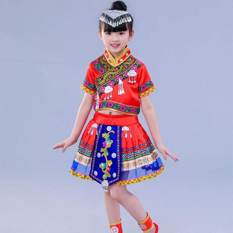 民族服装儿童苗族彝族壮族纳西族藏族土家族瑶族演出服饰