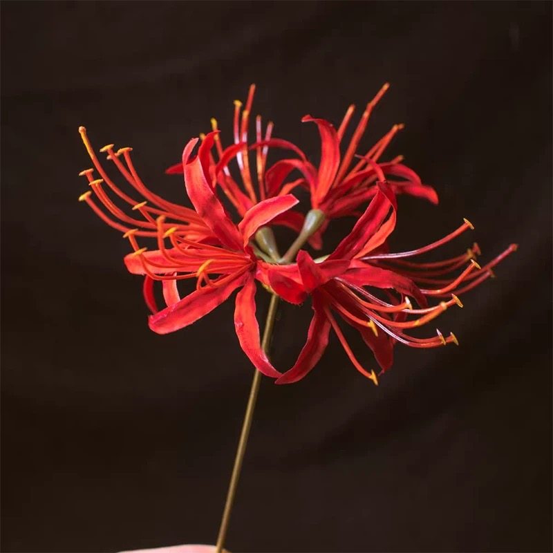 thumbnail for New Chinese red flower hairpin super fairy high-end simulated flower side clip ancient cheongsam head flower hair ornament