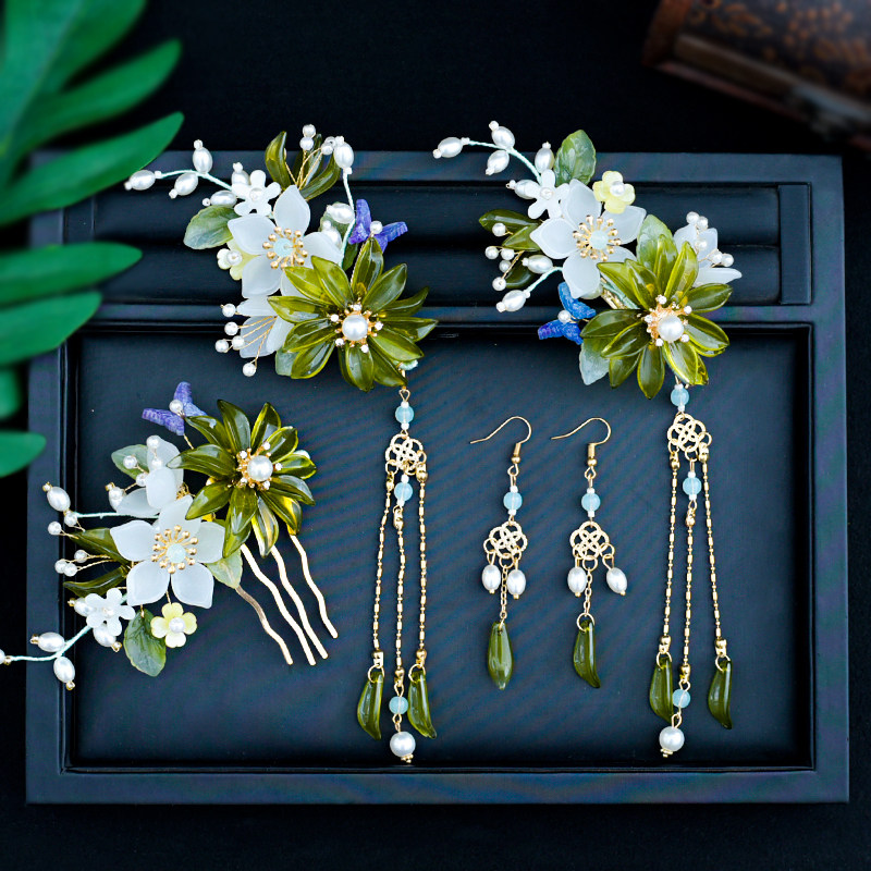 古风汉服饰品发夹套装超仙流苏琉璃发饰步摇发钗古装民族风配饰,饰品/流行首饰/时尚饰品新,发饰,淘宝优惠券,粉丝福利购,淘宝优惠卷