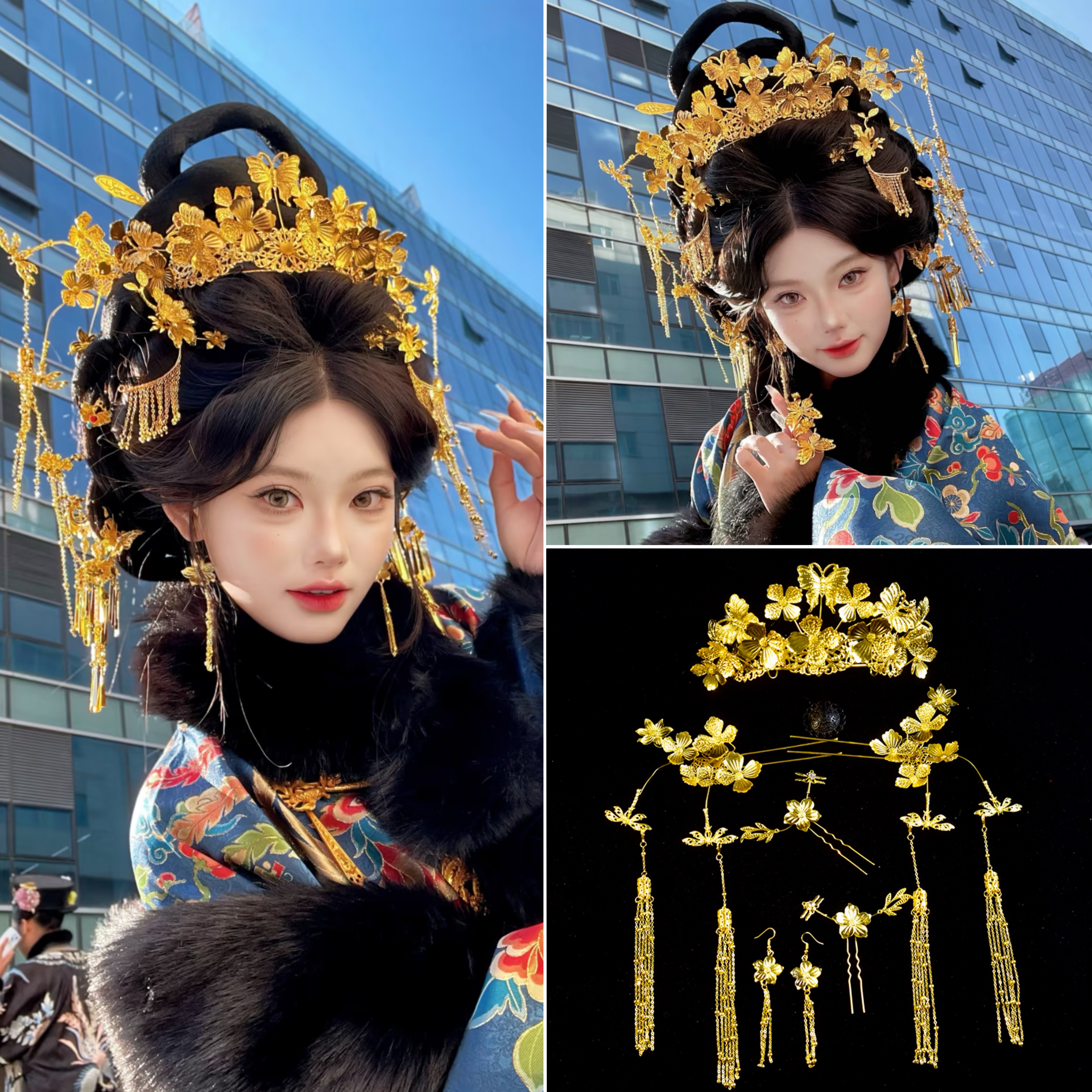 明制秀禾服凤冠头饰中式婚礼饰品