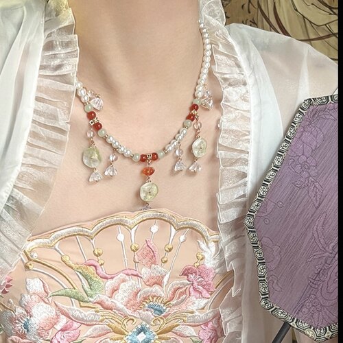 唐风璎珞吊坠项链女新款古风配饰