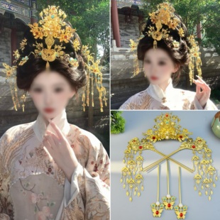 战国公主翘楚唐风同款发饰新款汉服发冠头饰古风手工宫廷华丽发饰