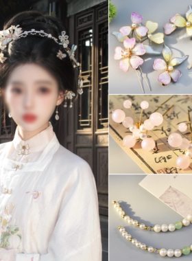 原创小唐风烟紫花朵绒布清冷感