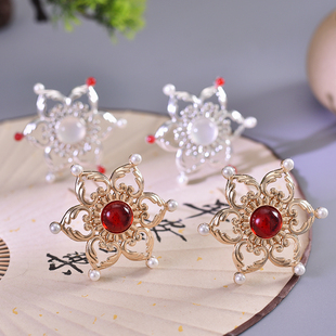 唐韵坊原创【复原团花】镀金发钗点缀镂空莲花敦煌风复古宫廷发簪