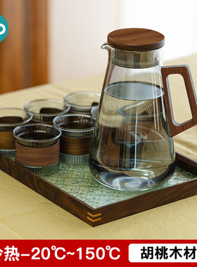 anhua冷水壶套装家用玻璃耐高温凉水壶高颜值大容量凉白开泡茶壶