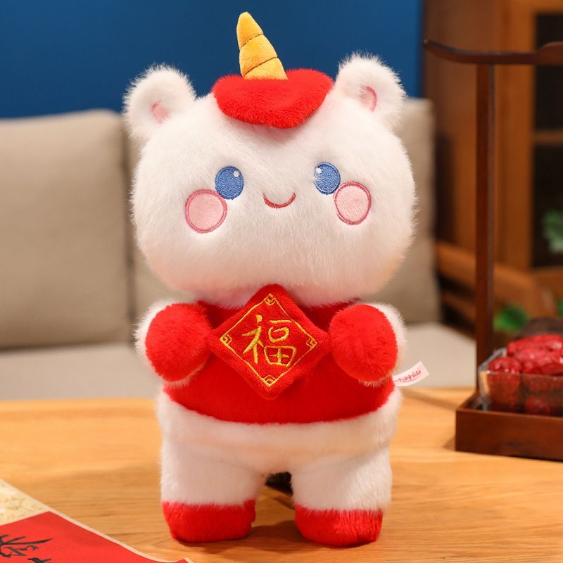 创意可爱小马公仔挂件毛绒玩具生肖福马玩偶生肖马马年吉祥物挂饰