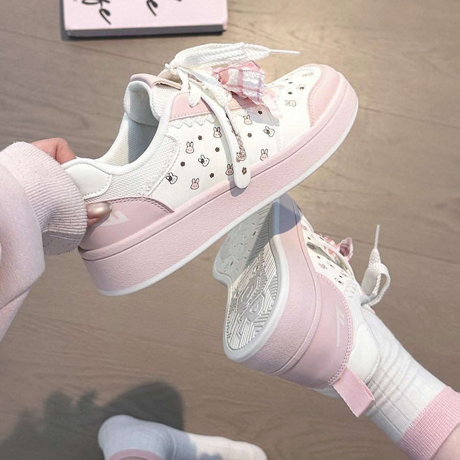 回力粉色兔兔板鞋女2026新款甜妹卡通厚底小白鞋百搭可爱休闲鞋女,女鞋,休闲板鞋,淘宝优惠券,粉丝福利购,淘宝优惠卷