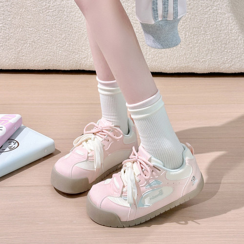 回力粉色少女心德训鞋女