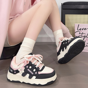 回力黑粉星星女鞋2026爆款美式复古可爱风小白鞋厚底百搭韩版板鞋