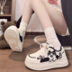可爱小猫小白鞋 女2026新款 甜酷学生厚底增高韩版 人本黑白女鞋 板鞋