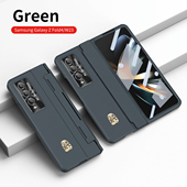 适用三星fold4手机壳W23折叠屏平整铰链Zfold3钢化膜全包防摔保护