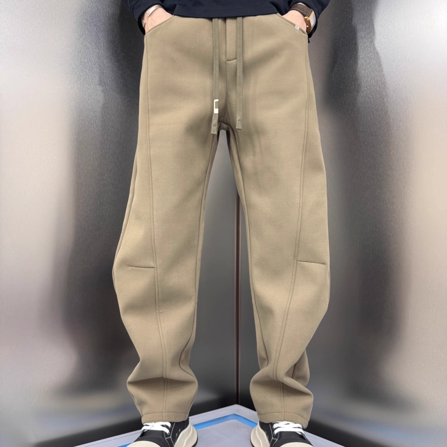 秋冬加厚宽松阔腿美式卫裤