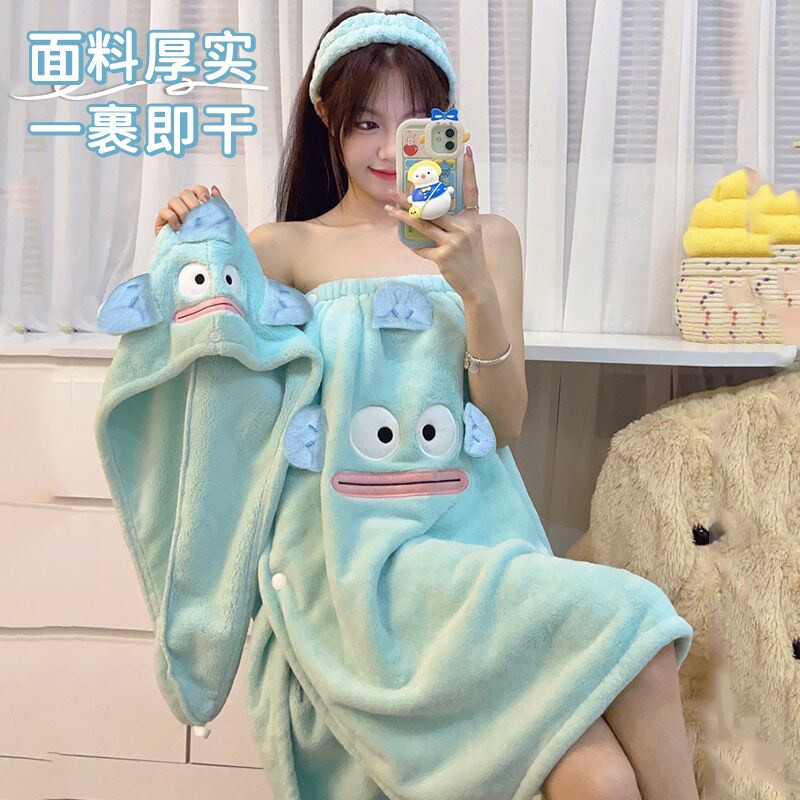 干发帽女强力吸水速干发巾2026新款擦头发毛巾浴帽女孩可爱浴巾裙