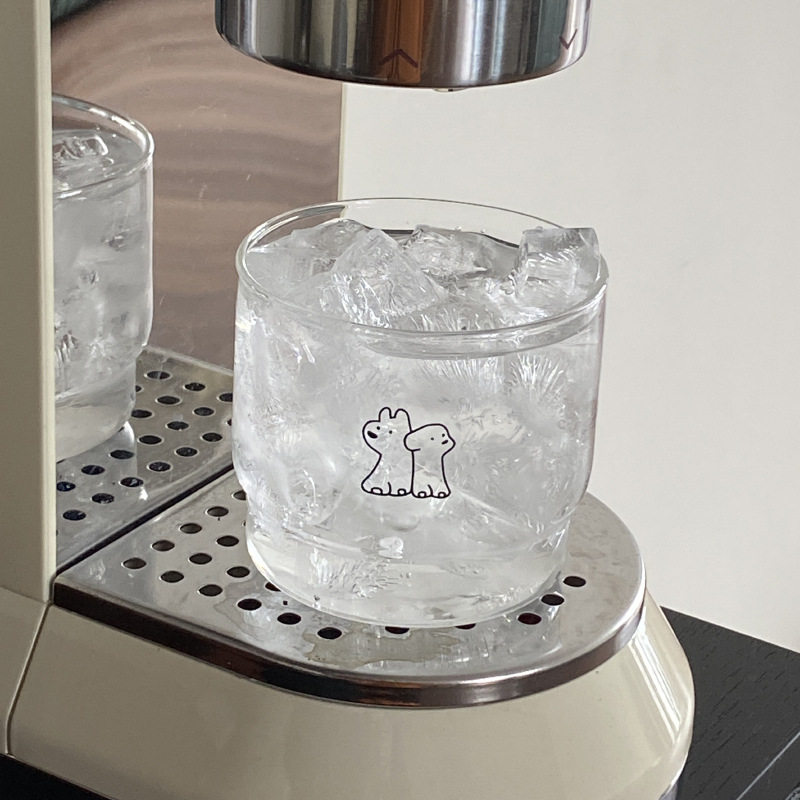 卡通ins小狗早餐牛奶杯家用耐热喝水杯简约美式咖啡杯小众玻璃杯