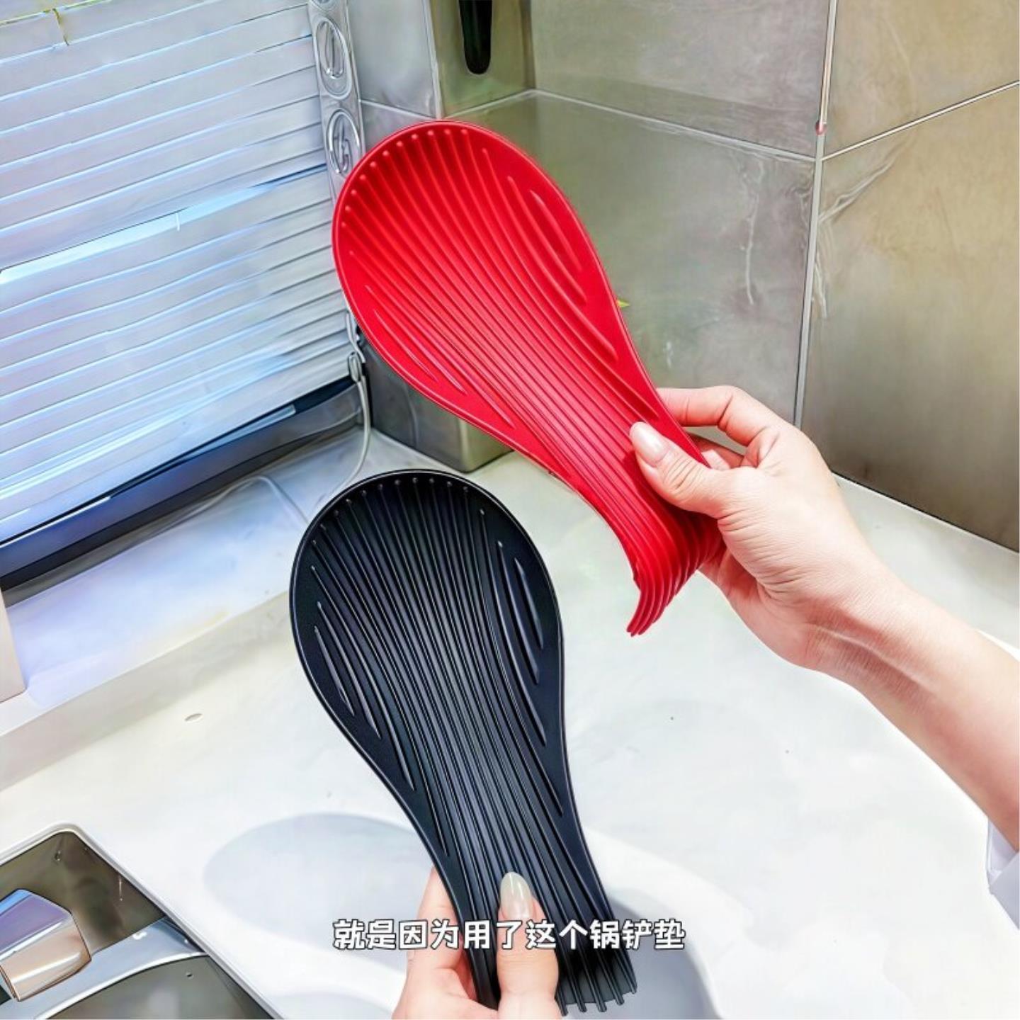 波浪纹硅胶锅铲置物架食品级防烫隔热垫子加厚防滑勺托厨房收纳垫