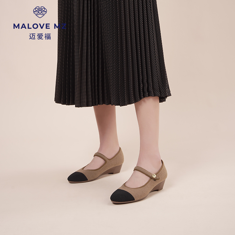 MALOVEMZ复古香风玛丽珍鞋单鞋
