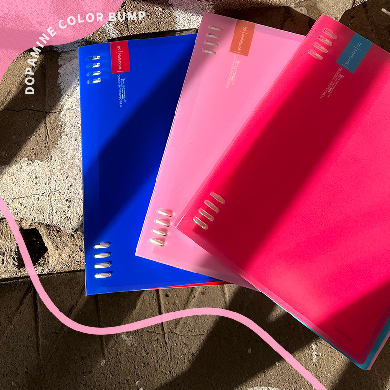 pecpecwell撞色多巴胺活页笔记本A5B5活页本可拆卸纯色紫色高颜值